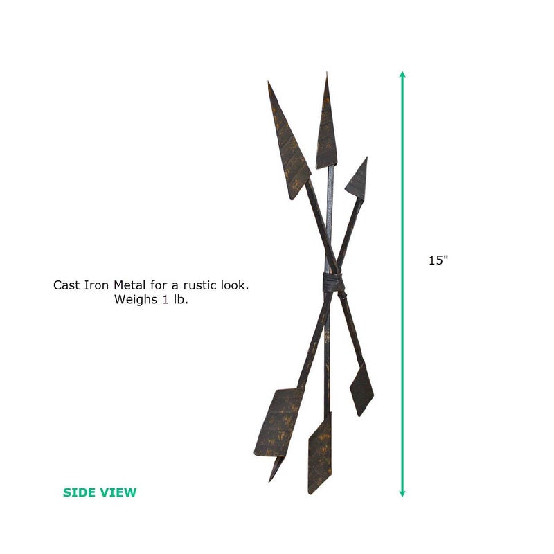 Wallcharmers Large 3-Set Arrow Wall Decor | Rustic 15" Cast Iron Metal Arrows Bound with Wire by Wallcharmers - Image 3